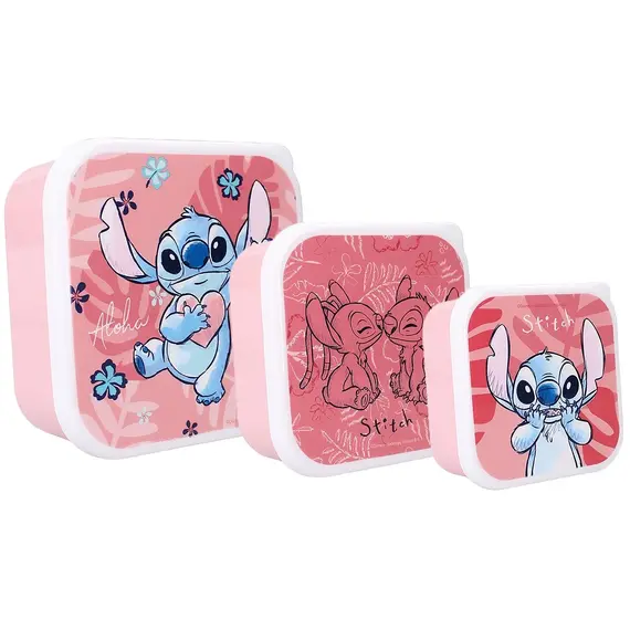 Zestaw 3 pojemników śniadaniowych Disney - Stitch Let's Eat!