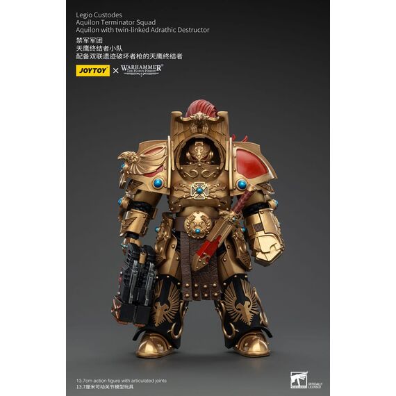 Figurka Warhammer Herezja Horusa 1/18 - Legio Custodes Aquilon Terminator Squad Aquilon with twin-linked Adrathic Destructor- Zdjęcie 3