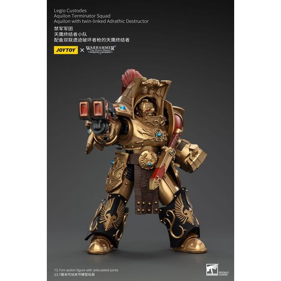 Figurka Warhammer Herezja Horusa 1/18 - Legio Custodes Aquilon Terminator Squad Aquilon with twin-linked Adrathic Destructor- Zdjęcie 4