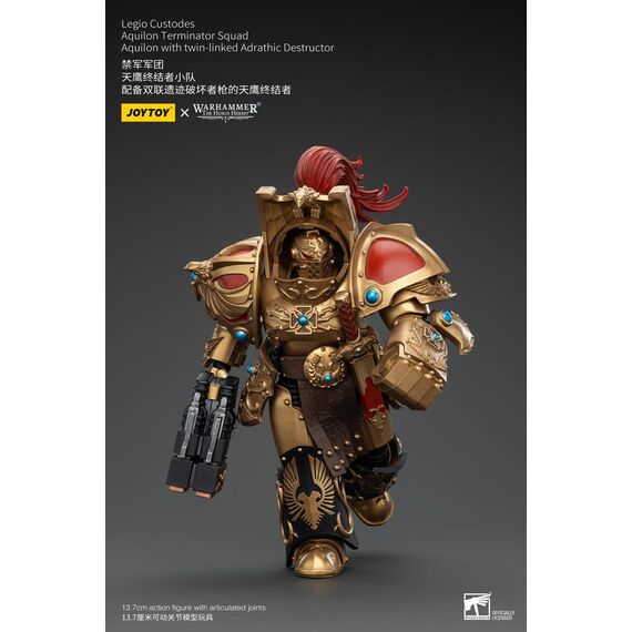 Figurka Warhammer Herezja Horusa 1/18 - Legio Custodes Aquilon Terminator Squad Aquilon with twin-linked Adrathic Destructor- Zdjęcie 5