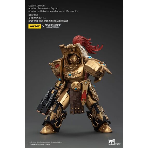 Figurka Warhammer Herezja Horusa 1/18 - Legio Custodes Aquilon Terminator Squad Aquilon with twin-linked Adrathic Destructor- Zdjęcie 6