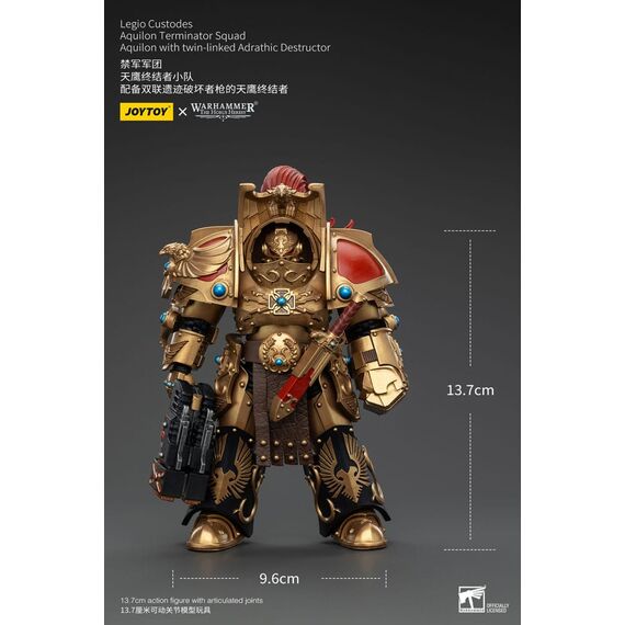 Figurka Warhammer Herezja Horusa 1/18 - Legio Custodes Aquilon Terminator Squad Aquilon with twin-linked Adrathic Destructor- Zdjęcie 9