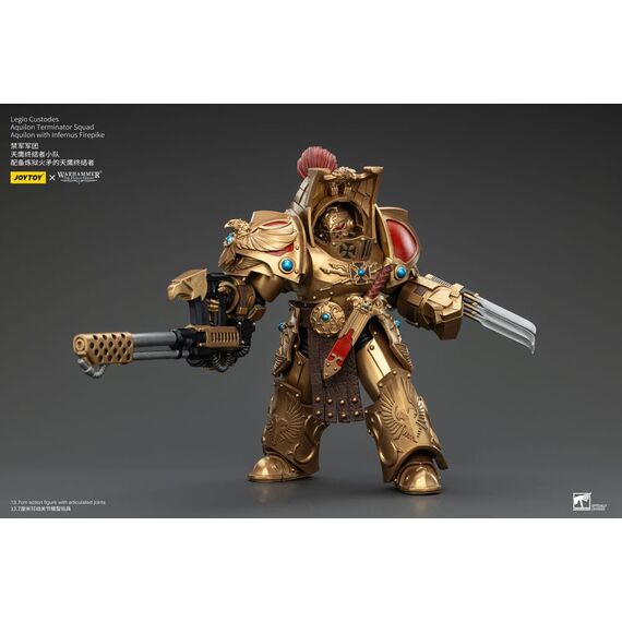Figurka Warhammer Herezja Horusa 1/18 - Legio Custodes Aquilon Terminator Squad Aquilon with Infernus Firepike- Zdjęcie 4