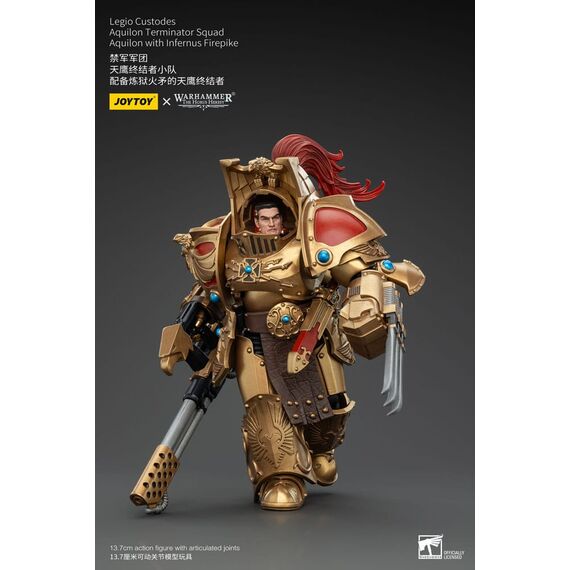 Figurka Warhammer Herezja Horusa 1/18 - Legio Custodes Aquilon Terminator Squad Aquilon with Infernus Firepike- Zdjęcie 7