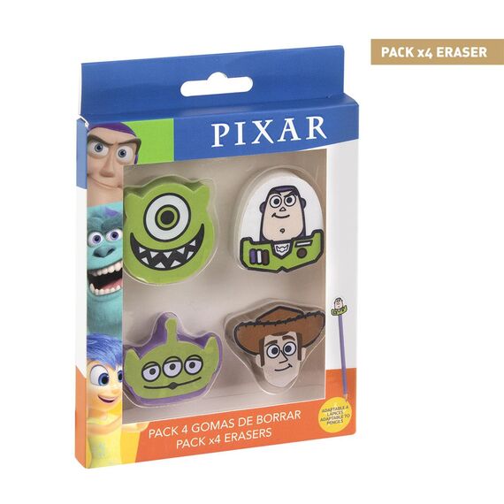 Zestaw 4 gumek do ścierania Disney Pixar- Zdjęcie 2