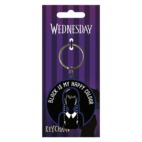 Brelok gumowy Wednesday - Black is My Happy Colour