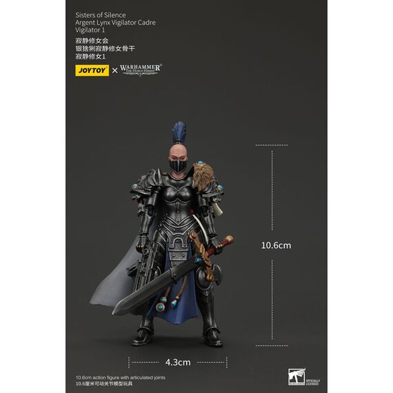 Figurka Warhammer Herezja Horusa 1/18 - Sisters of Silence Argent Lynx Vigilator Cadre Vigilator 1- Zdjęcie 9