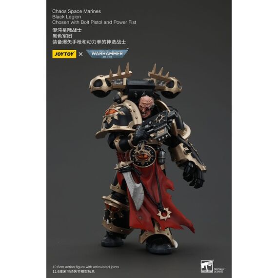 Figurka Warhammer 40k 1/18 Chaos Space Marines - Black Legion Chosen with Bolt Pistol and Power Fist- Zdjęcie 7