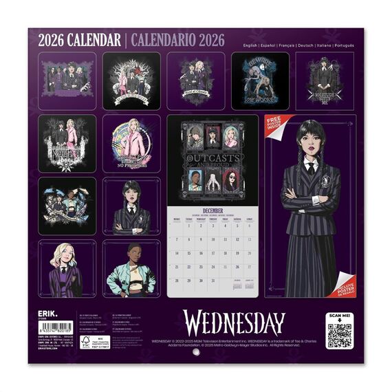 Kalendarz ścienny Wednesday 2026- Zdjęcie 2
