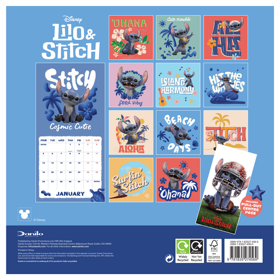 Kalendarz ścienny Disney Lilo i Stitch 2026- Zdjęcie 3