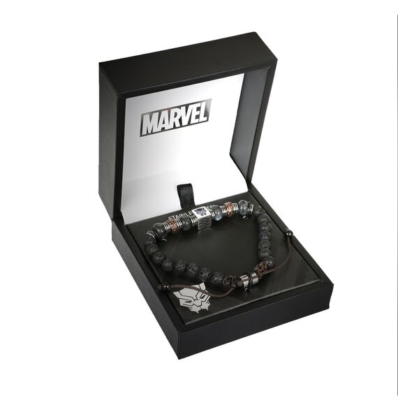Bransoletka koralikowa Marvel Czarna Pantera 20,5 cm (ze stalowymi elementami)- Zdjęcie 4