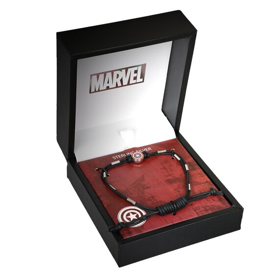 Bransoletka sznurkowa Marvel Kapitan Ameryka 21 cm (ze srebrnymi elementami)- Zdjęcie 2