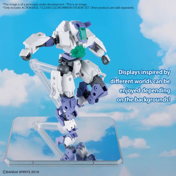 Podstawki dla figurek Gunpla 1/144 - Action Base 7 Mirror Stickers Set (przezroczyste)- Zdjęcie 3