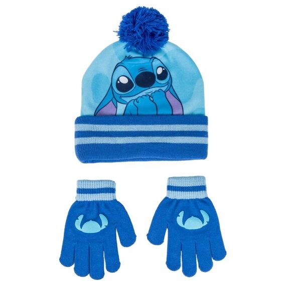 Zestaw czapka zimowa dziecięca z rękawiczkami Disney Stitch
