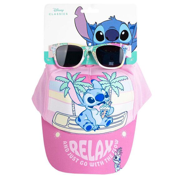 Zestaw czapka dziecięca z daszkiem z okularami przeciwsłonecznymi Disney Stitch