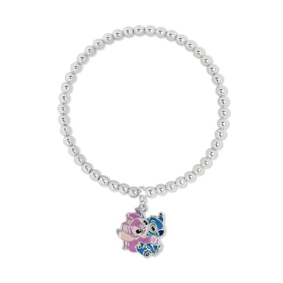 Bransoletka Disney - Stitch & Angel (posrebrzana)