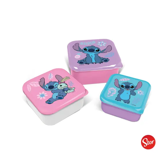 Zestaw 3 pojemników śniadaniowych Disney - Stitch Watercolor
