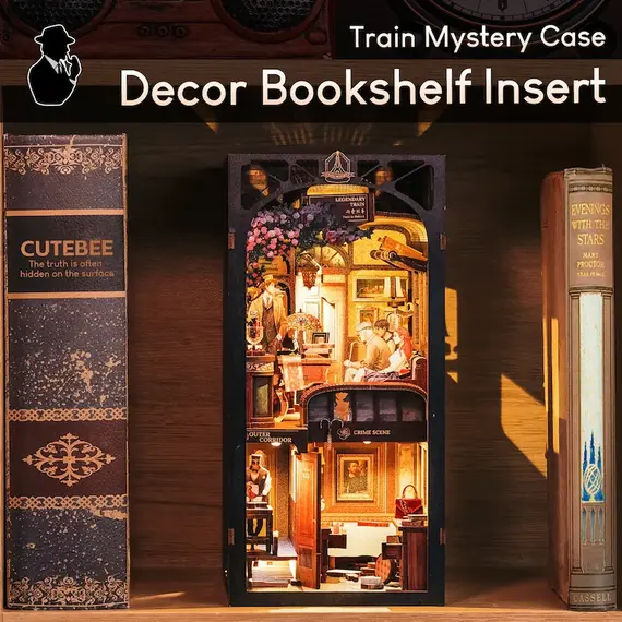 Drewniany model do sklejania Book Nook - Mystery Train- Zdjęcie 3