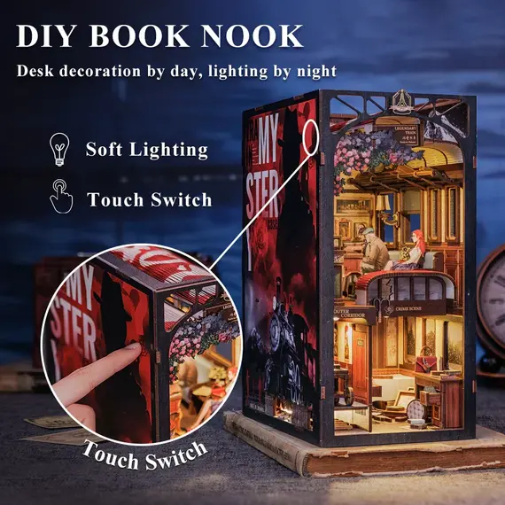 Drewniany model do sklejania Book Nook - Mystery Train- Zdjęcie 4