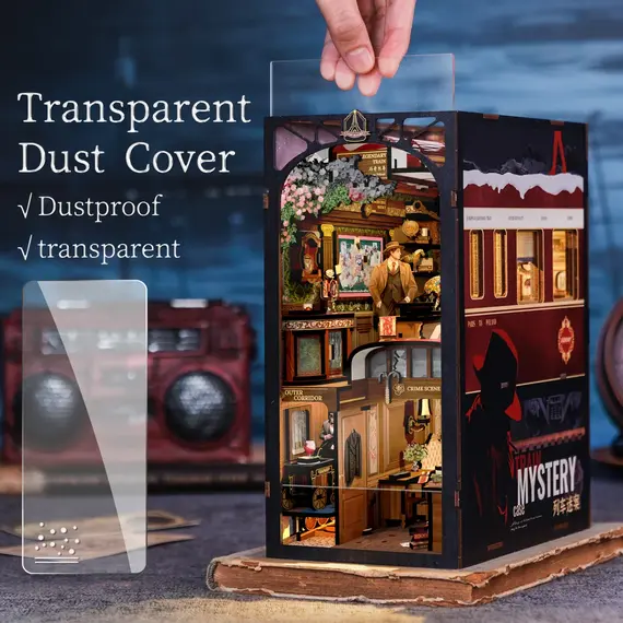 Drewniany model do sklejania Book Nook - Mystery Train- Zdjęcie 6