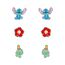 Zestaw 3 par kolczyków na sztyft Disney Stitch