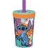 Kubek plastikowy ze słomką i pokrywką Aloha Stitch (370 ml)