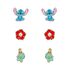 Zestaw 3 par kolczyków na sztyft Disney Stitch